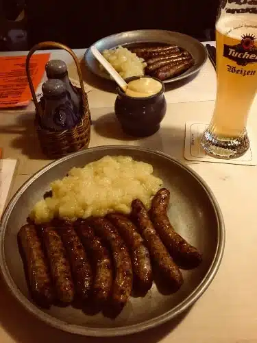The locally eaten sausages in Nuremberg