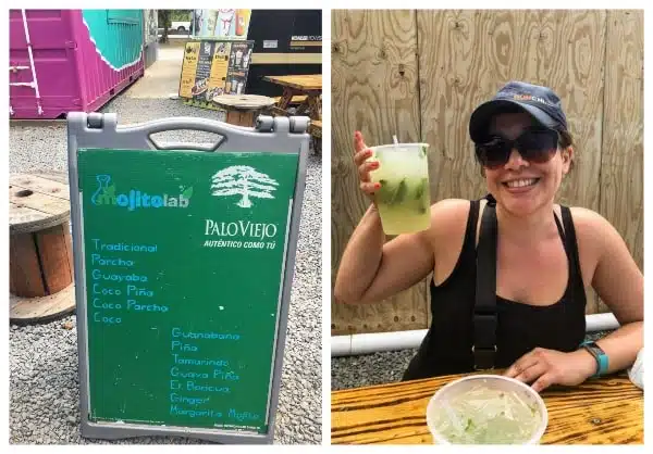 Enjoying a mojito at the beach