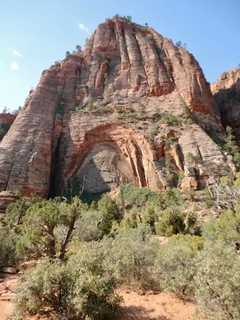 natural arch carved into mountain.