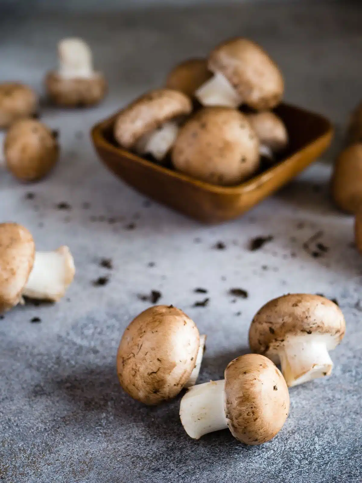 mushrooms on a table.