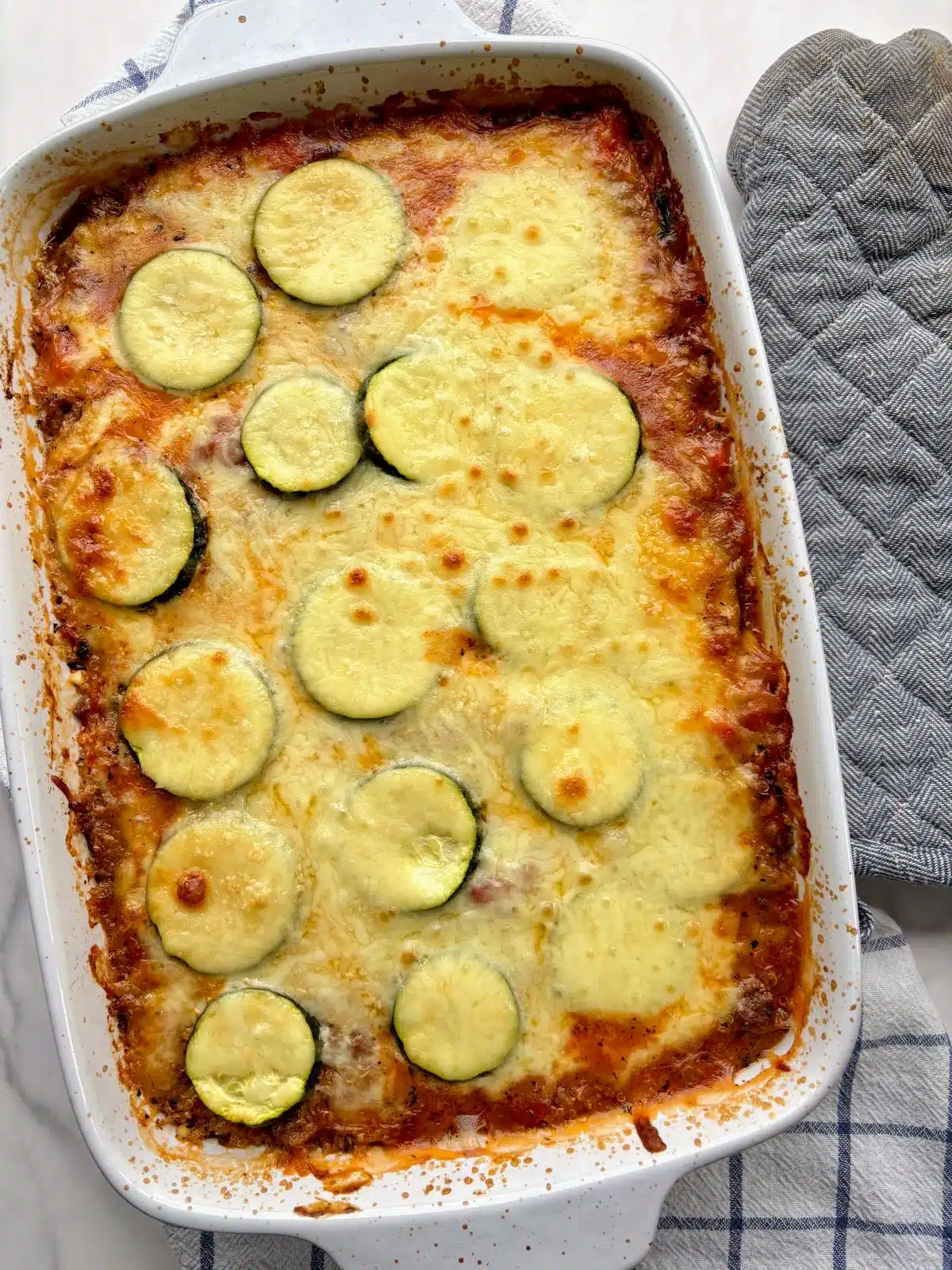 Ground beef zucchini casserole.